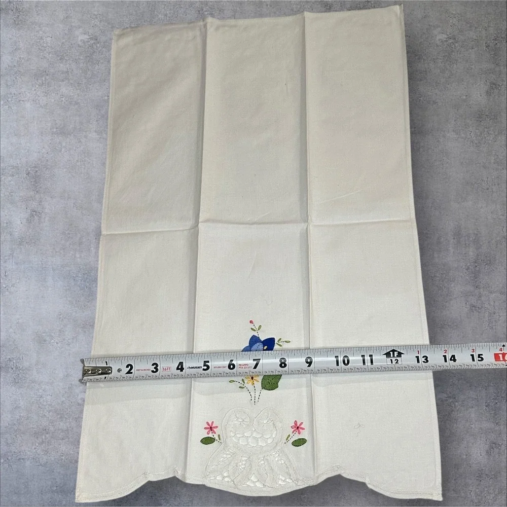 Hand Towels Cream Good Vintage Applique Floral Lace Set of 5
